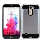 Wholesale LG K10 Premier LTE Iron Shield Hybrid Case (Silver)